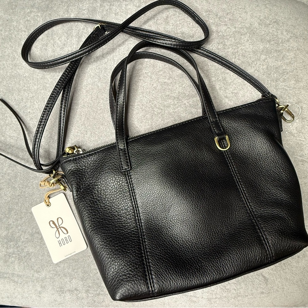 NWT HOBO Kingston Mini Leather Satchel in Black - Picture 4 of 6